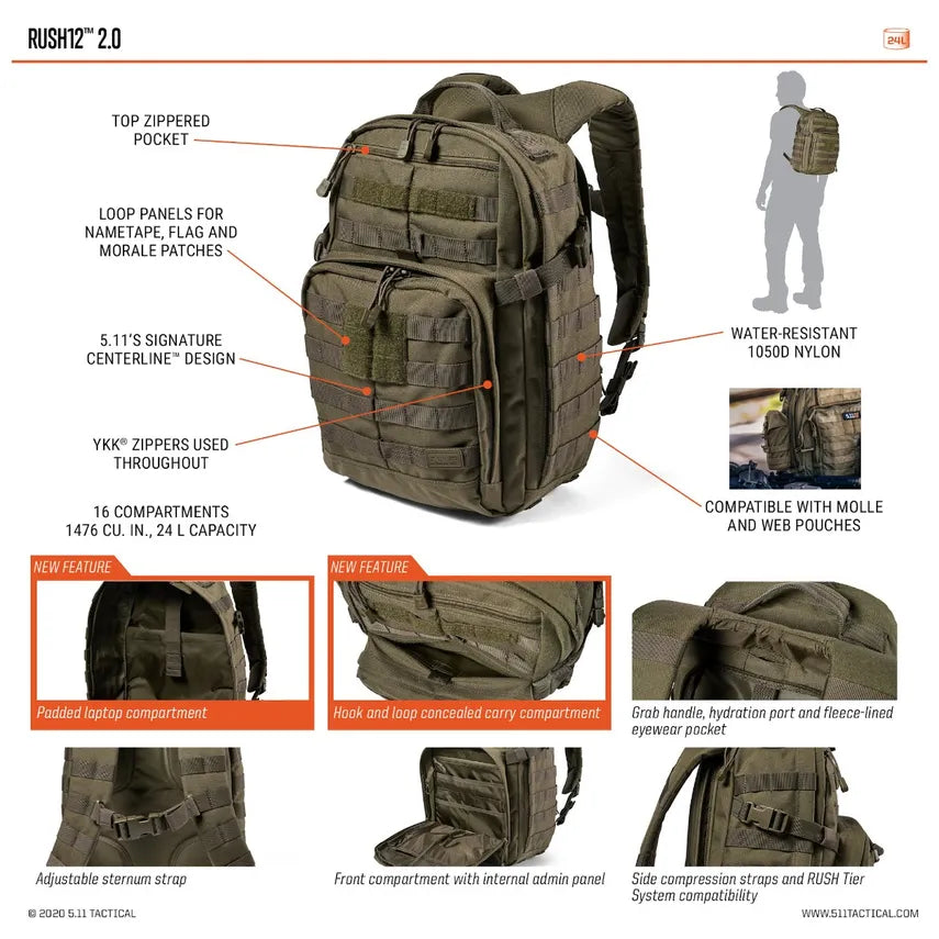 5.11 RUSH 12 Pack - Multicam